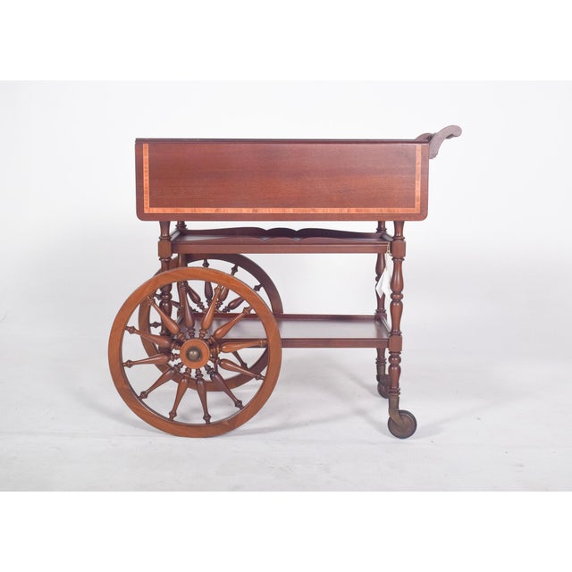 Mid-Century Mahogany Tea Trolley with Side Flaps, 1940s For Sale - Image 4 of 15