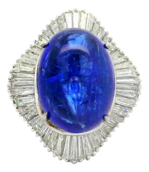 9.16 Carat Tanzanite Diamond Platinum Ballerina Ring, Size 6.25