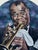 10' Foot Tall Oil on Canvas Portrait of Louis Armstrong Folding Screen 1980, Signed Kenmarek For Sale - Image 4 of 4