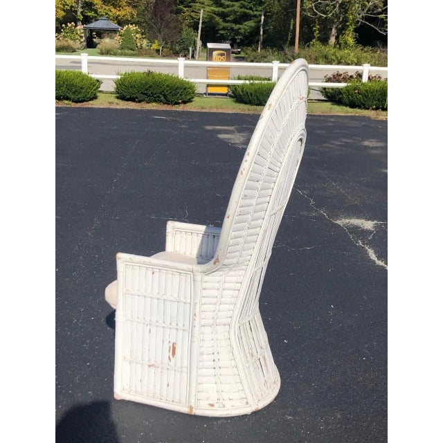1970s 1970s White Split Bamboo Peacock Chair For Sale - Image 5 of 13