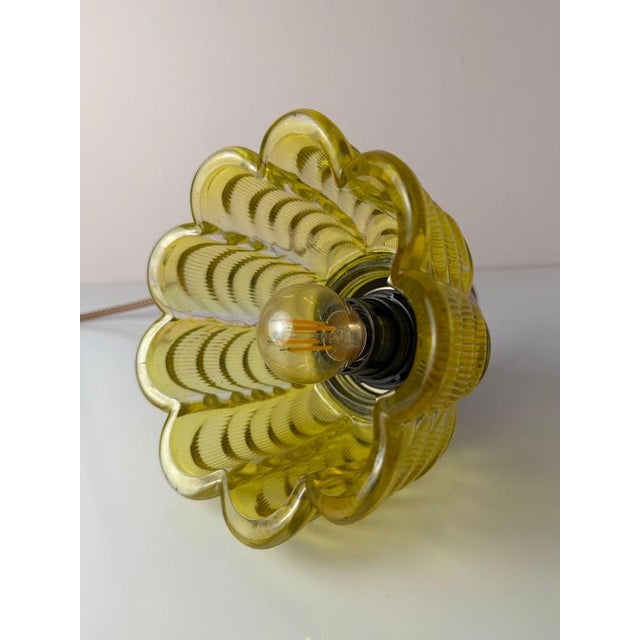 Pendant Lamp Type 1545-02 in Flower Shape and Yellow by Veb Narva For Sale - Image 3 of 11