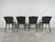Metal Vintage Black Leather Dining Chairs attributed to Arrben, 1980s, Set of 4 For Sale - Image 7 of 14