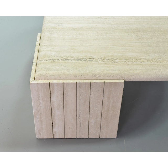 Travertine Coffee Table with Floating Faceted Top from Roche Bobois, 1970s For Sale - Image 13 of 18