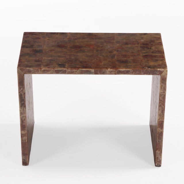 Mid-Century Modern A Mica Covered Waterfall Coffee Table in the Manner of Jean-Michel Frank. Contemporary. For Sale - Image 3 of 7