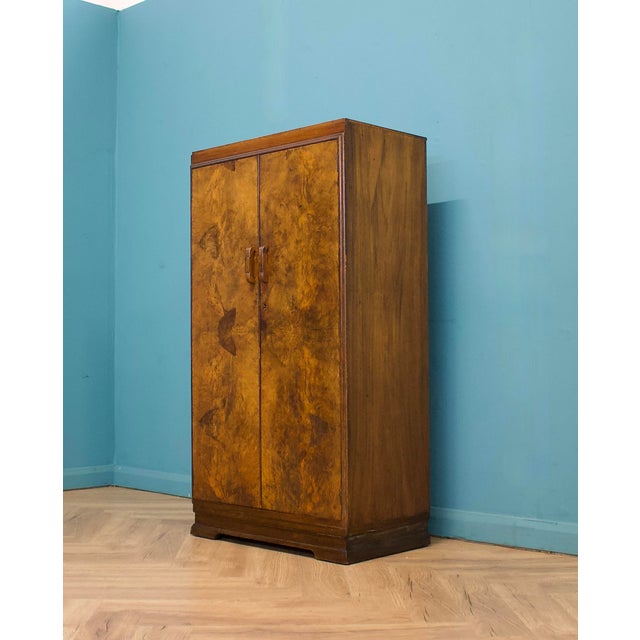 Art Deco Compact Wardrobe in Walnut, 1930s For Sale - Image 3 of 12