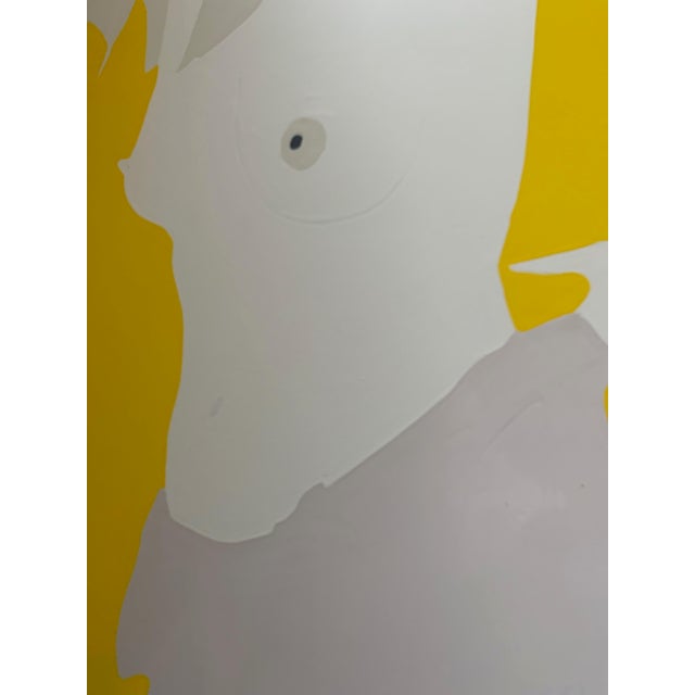 Modern Natasha Law Painting, Lilac Dress on Yellow For Sale In New York - Image 6 of 10