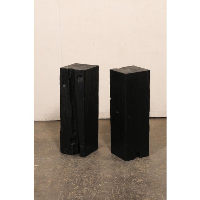 19th Century Indonesian Carbonized Ironwood Pedestals – A Pair For Sale In Atlanta - Image 6 of 12