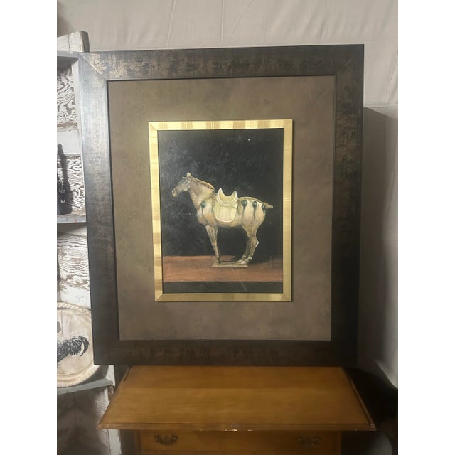 Chinese 1990s Regal Steed – Framed Horse Portrait For Sale - Image 3 of 3