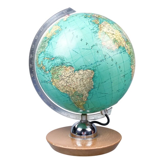 Illuminated Glass Globe from JRO-Verlag, Munich, Germany, 1960s For Sale