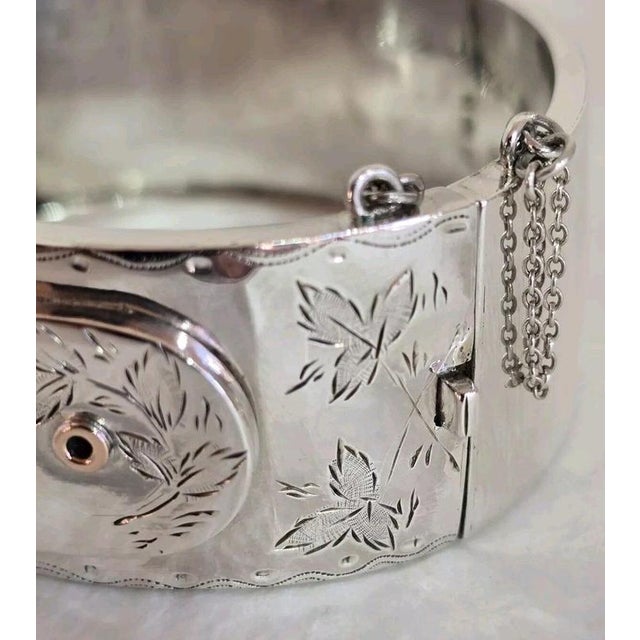 Antique Victorian Sterling Silver Aesthetic Belt Buckle Bangle, 1885 For Sale - Image 10 of 18