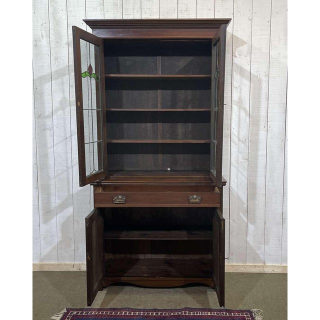 English Mahogany 2-Part Bookcase, Early 20th Century For Sale - Image 10 of 12