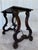 19th Century Spanish Side Table With Hand Carved Lyre Leg and Iron Stretcher For Sale - Image 6 of 9