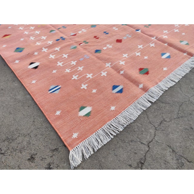 Not Yet Made - Made To Order Handmade Cotton Shooting Star Rug, Pink Multi 6'x9' For Sale - Image 5 of 11