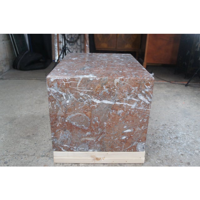 Mid 20th Century Italian Minimalist Marble Plinth Sculpture Statue Display Pedestal Stand MCM 26" For Sale - Image 5 of 12