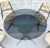 Here is an absolute gem of a dining set from the later mid-century, 1960's. The chairs feature a curved, gray lucite base...