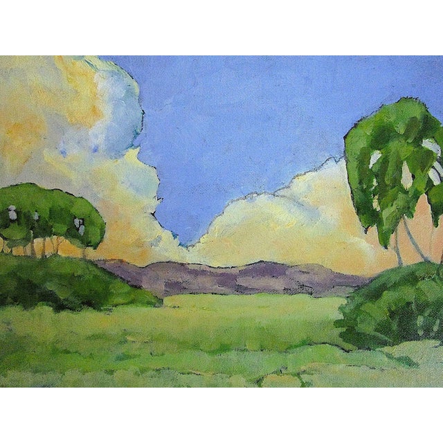Lompoc Valley Eucalyptus Art Lynne French landscape oil painting. The signed original painting measures 11x14 on prepared,...