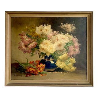 E. Coppenolle, Floral Still Life, 1800s, Oil on Canvas, Framed For Sale