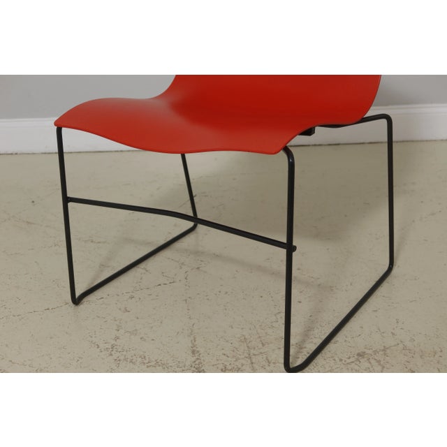 Approx: 30 Years Old Modern Design High Quality Construction Red Molded Seat Black Steel Frame Vignelli Design Offered @...