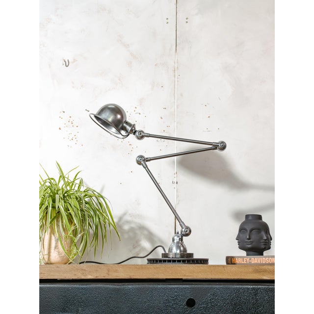 Jieldé Three-Arm Workshop Lamp on Brake Disc, 1950s For Sale - Image 14 of 14