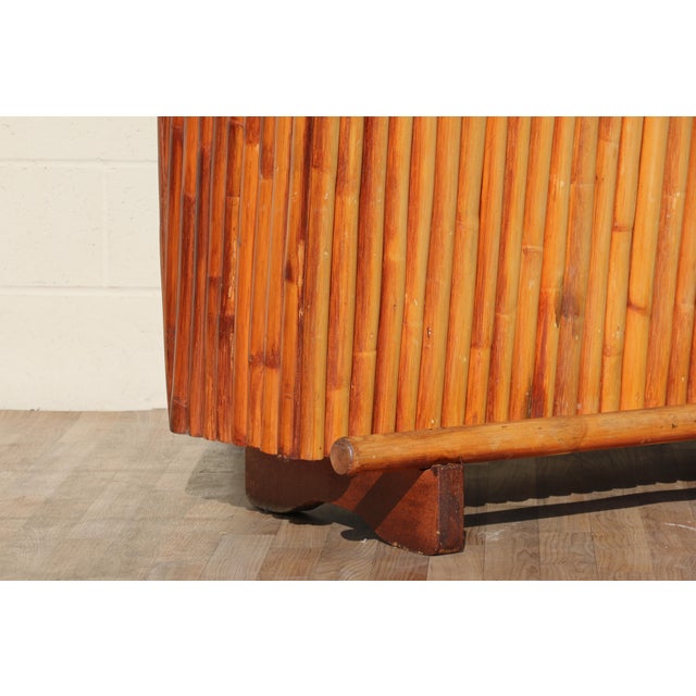 Mid Century Vintage Bamboo Tiki Bar | Tropical Coastal Bohemian Bar Cabinet For Sale - Image 9 of 18