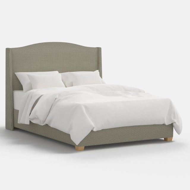 Spritely Home Stoffer Home x Cloth & Company Julia Wingback Bed in Laurel Mini Gingham, Queen For Sale - Image 4 of 7