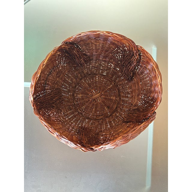 Finely Woven Mahogany Toned Rattan Planter For Sale In Monterey, CA - Image 6 of 7