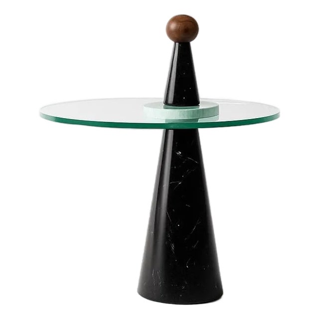 1980s Post Modern Marble and Glass Table For Sale