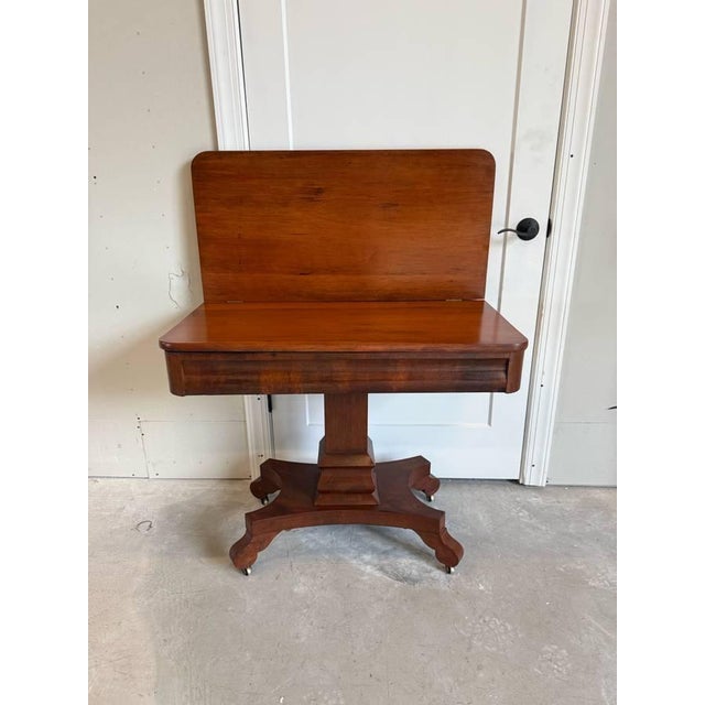Wood Antique William IV Mahogany Folding Top Tea Game Table For Sale - Image 7 of 14