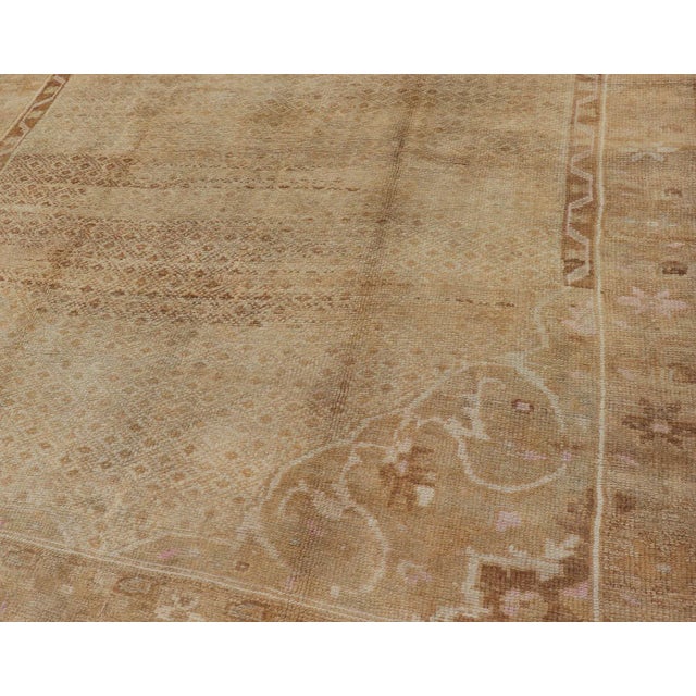 Vintage Oushak Rug in Warm Beige and Golden Tan With Subtle Cream Accents 5'11 X 11'6 For Sale - Image 10 of 12