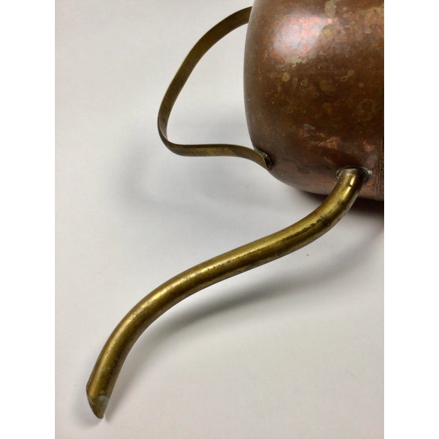 Antique Brass Copper Spout Water Can For Sale - Image 9 of 13