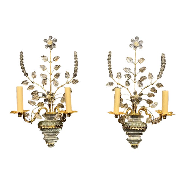 1930s French Gilt Metal Sconces - A Pair For Sale