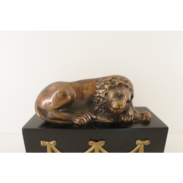 Vintage Sleeping Lion Sculpture For Sale - Image 10 of 15