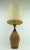 1960s Vintage Oversized Walnut and Cork Lamp With Shade For Sale - Image 9 of 11