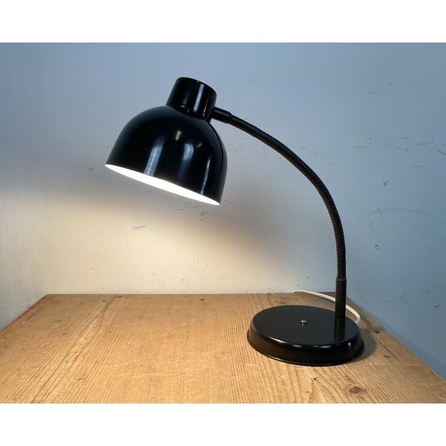 Black Industrial Gooseneck Table Lamp, 1960s For Sale - Image 15 of 16