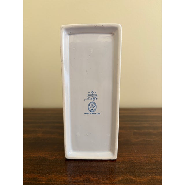 Vintage Dutch Delft Blue and White Flower Frog Tulipiere Vase For Sale - Image 12 of 12