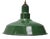 Vintage Industrial American Green Enamel Pendant Light For Sale