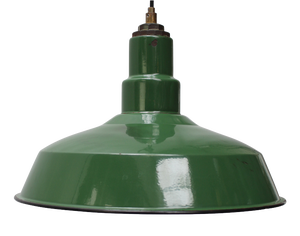 Vintage Industrial American Green Enamel Pendant Light