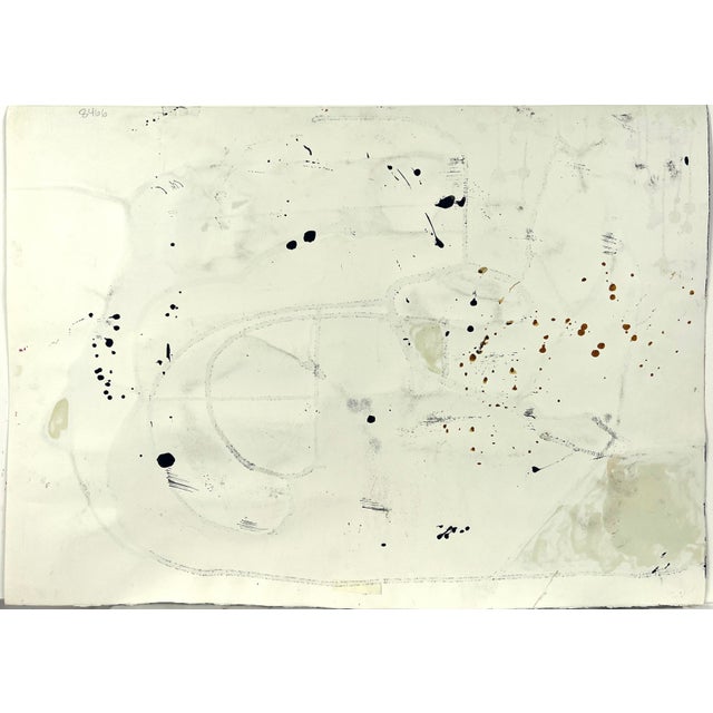 Orange Modernist Abstract "Manan Du Terre" by Lt Milton 1987 For Sale - Image 8 of 8