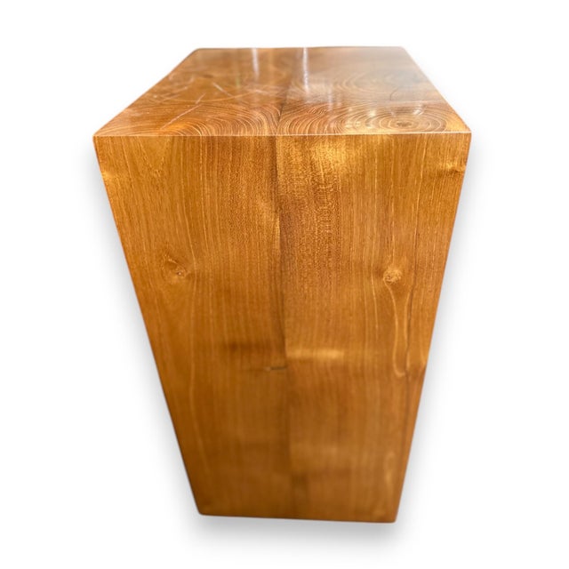 Teak End Grain Side Table For Sale - Image 4 of 4