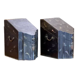 19th Century Pair of Knife Boxes With Mother of Pearl