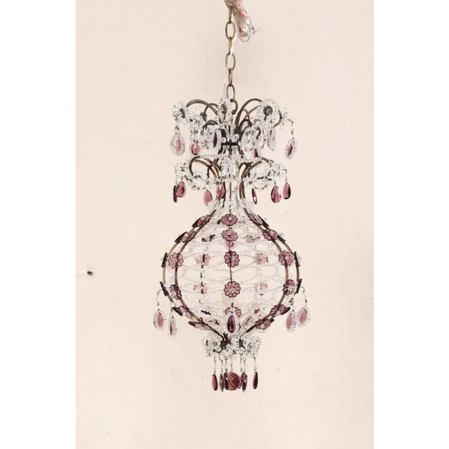 Italian Mid 20th Century Italian Crystal Balloon-Shaped Light For Sale - Image 3 of 9