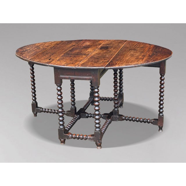17th Century Antique Charles II Oak Gateleg Table, 1680 For Sale - Image 5 of 11