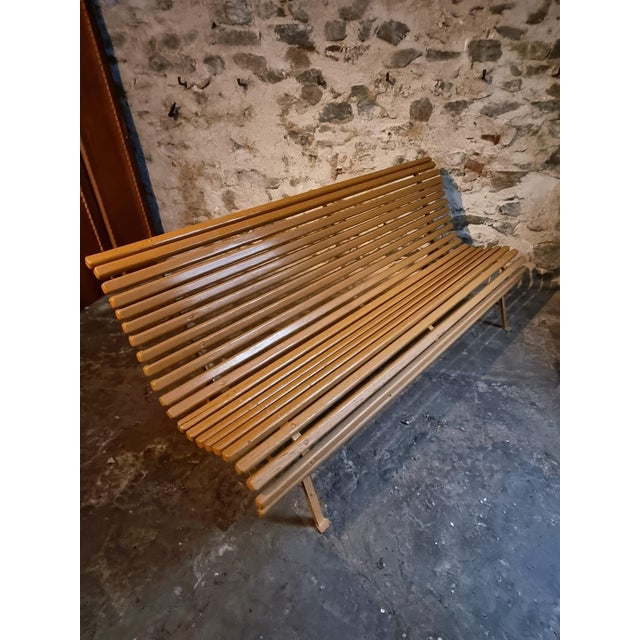Mid-Century French Pine Garden Bench, 1960s For Sale - Image 18 of 18