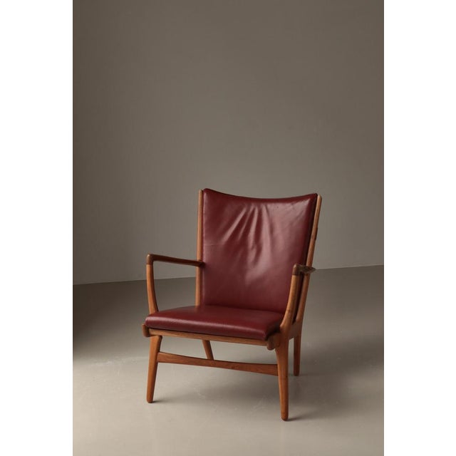 Scandinavian Modern AP-16 Lounge Chair in Oak and Leather attributed to Hans J. Wegner for A.P. Stolen, 1950s For Sale - Image 11 of 18