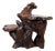 Carved Burl Wood Pedestal Plant Sculpture Stand / Coffee Table For Sale