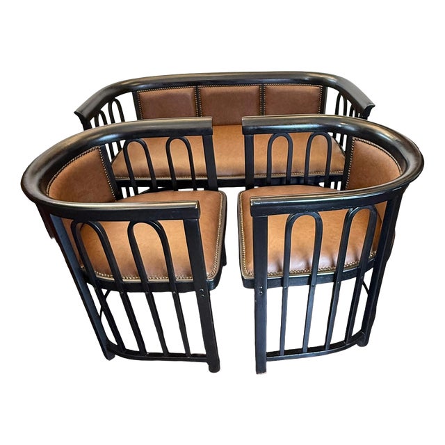 Vienna Secession Bentwood Salon Suite by Josef Hoffmann for Jacob & Josef Kohn, 1890s, Set of 3 For Sale
