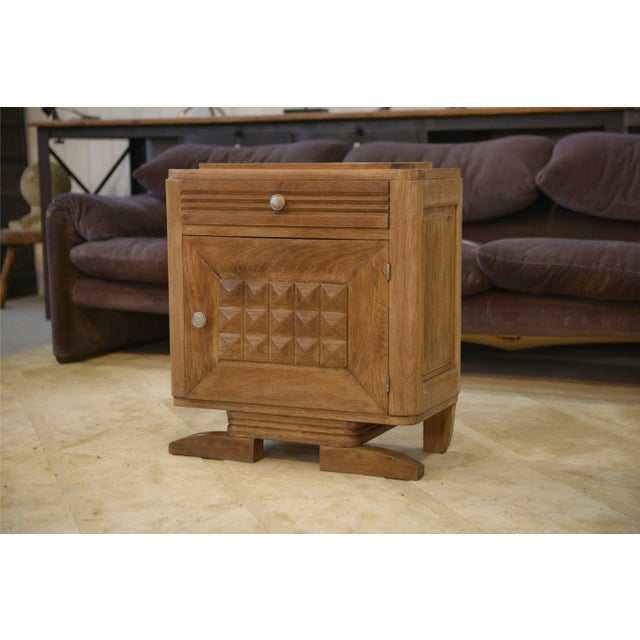 Brutalist Bedside Table in Oak, 1950s For Sale - Image 12 of 12