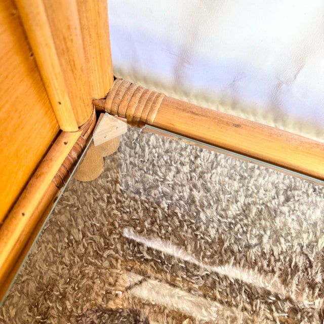 Brown Late 20th Century Boho Chic Wavy Pencil Reed Etageres - A Pair For Sale - Image 8 of 12