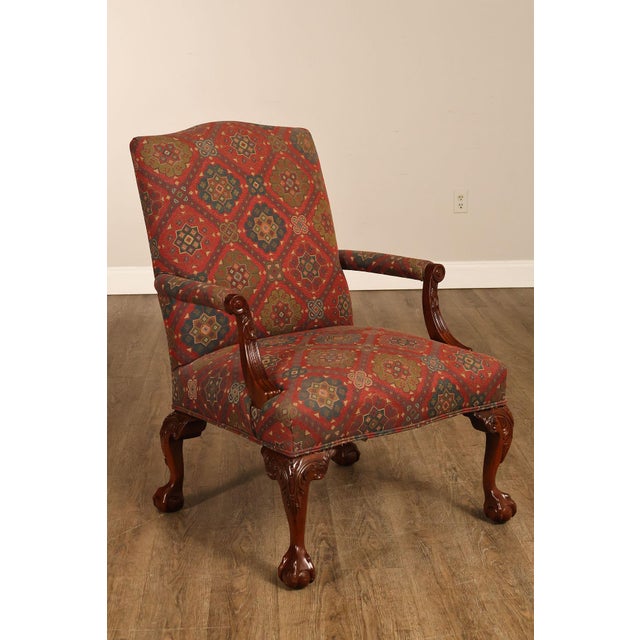 Chippendale Henredon Chippendale Style Mahogany Library Armchair For Sale - Image 3 of 18