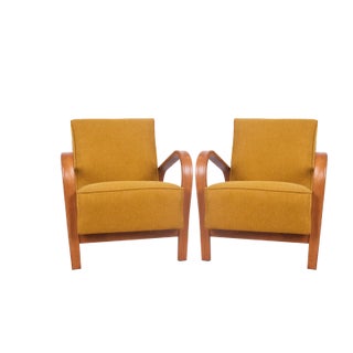 Set of Lounge Chairs in Beech by Karel Kozelka & Antonin Kropacek, 1940s For Sale